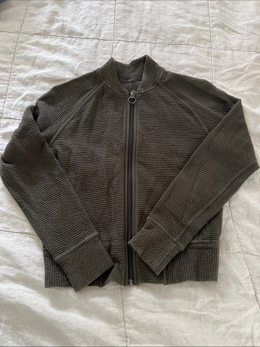 Lululemon Women’s Full-Zip Textured Sweater Jacket - Olive